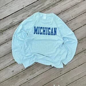 Michigan Heather Grey Long Sleeve Shirt Men’s Size XXL Fruit of the Loom